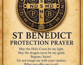 St Benedict Protection Prayer • Catholic Printable Wall Art • St Benedict Medal • Spiritual Protection Decor • Instant Download