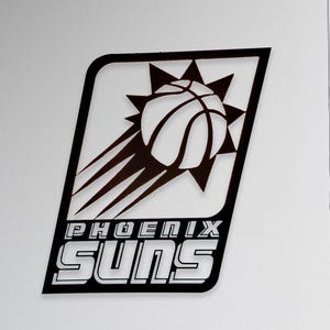 Placa de madera de los Phoenix Suns / Arte mural de baloncesto de la NBA / Decoración de madera cortada a láser