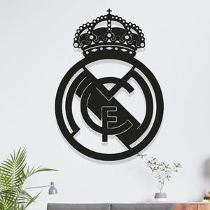 Wooden Sign Real Madrid | Soccer Wall Art | Laser Cut Football Club Decor