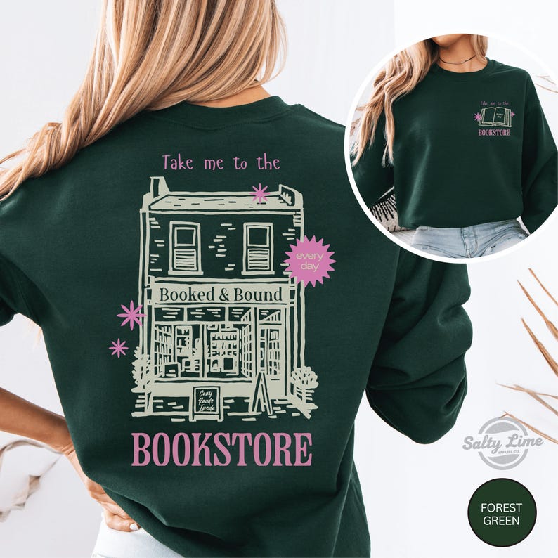 Take Me to the Bookstore Sweatshirt, Funny Book Lover Gift, Bookworm Crewneck image 3