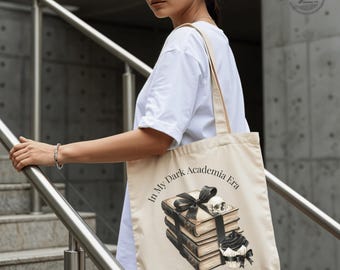 Dark Academia Tote Bag, Funny Book Lover Gift, Aesthetic Reader Canvas Bag