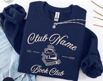 Personalized Book Club Sweatshirt, Custom Reader Gift, Bookworm Crewneck Dark