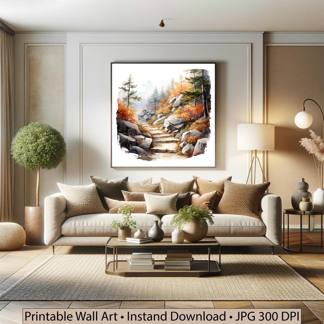 Autumn Forest Path Wall Art Bundle Printable | Fall Nature Trail ...