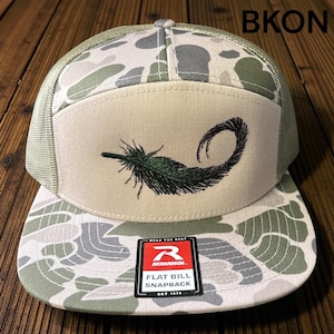 Embroidered Richardson 7 Panel SnapBack Hat, Adult, Duck, Mallard Curl, Camo, Trucker Cap