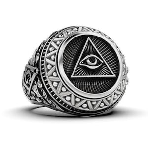 Masonic ring All-seeing eye pyramid V2