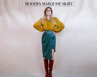 Modern Marquise Skirt PDF Sewing Pattern – Draped on Mannequin – Digital Download