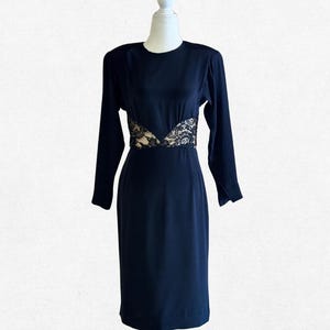 1980&#39;s Bob Mackie Black Cut-Out Rhinestone Illusion Gown Size 0-2