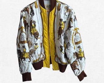 Vintage 80s 90s HERMÈS Paris Chartreuse Green Padded Cotton Caban