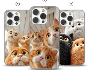 Cartoon Cat Phone Case: Soft TPU Gel Cover for iPhone, Galaxy, Pixel