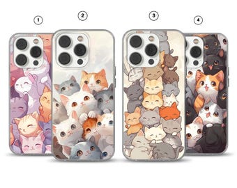 Anime Cat Phone Case: Adorable Gel Cover for iPhone, Samsung, Pixel