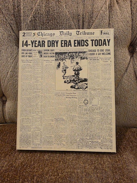 Vintage 1972 Springbok Repeal Of Prohibition Puzzle (500+ Pcs) Chicago Tribune