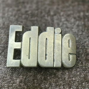 WARREN VINTAGE 1978 Solid BRASS Baron  Name Belt  Buckle