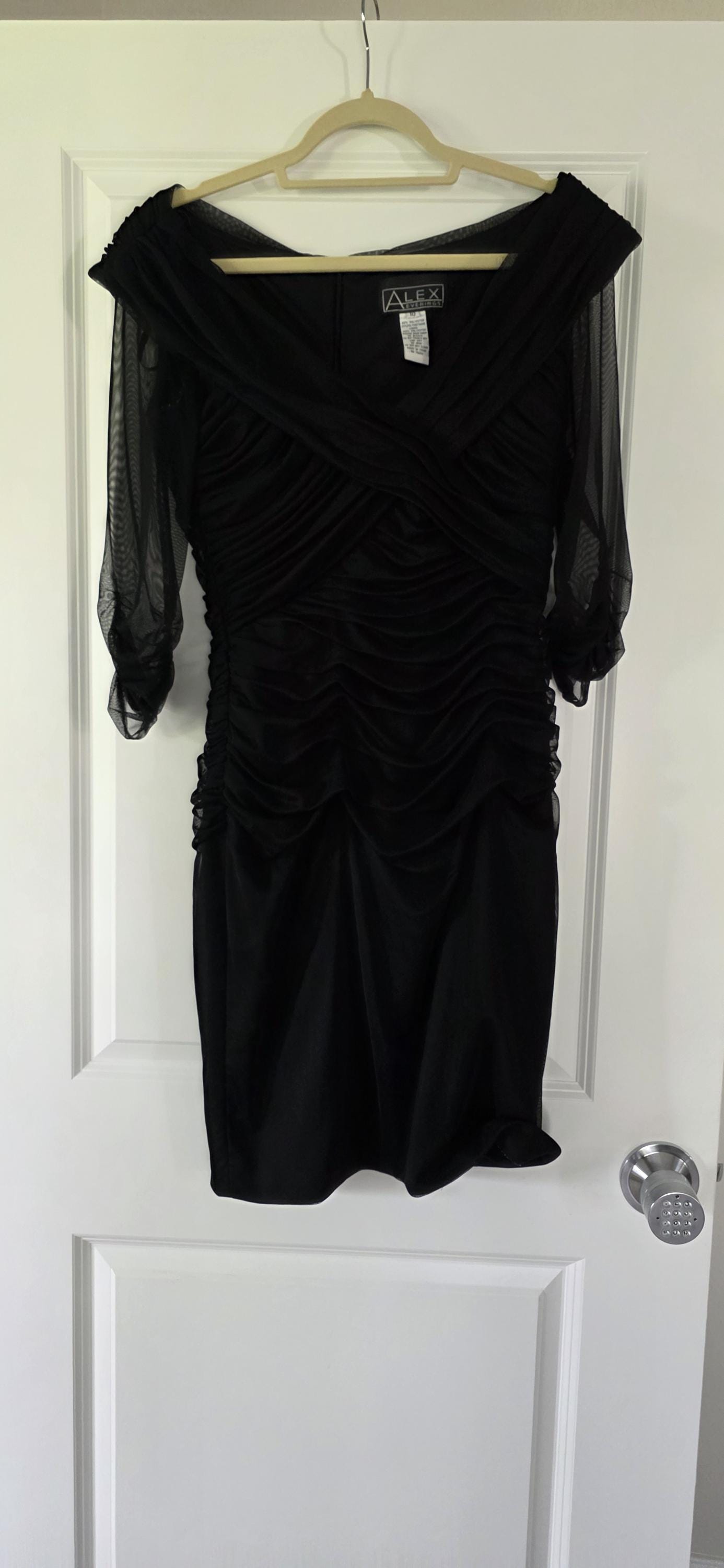 Alex Evenings Black Cocktail Dress  Ruched Mesh Sleeves, Elegant Formal  Wear - Etsy UK