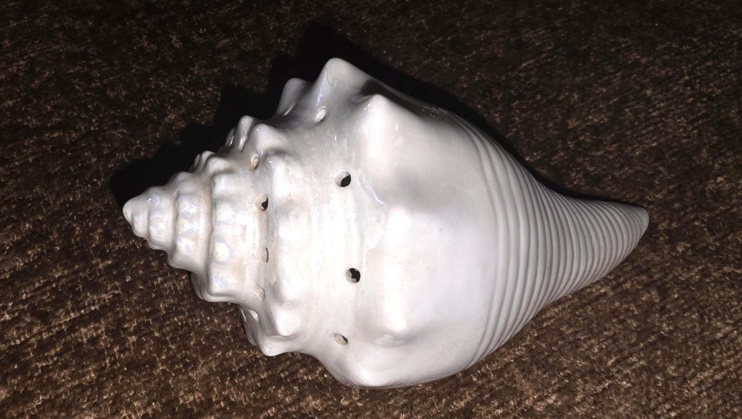 Pomander Potpourri White Conch Shell Iridescent Ceramic Fragrance - Etsy