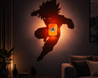 Anime Warrior Shadow Lamp, Manga Wall Decor, LED Night Light, Otaku Bedroom Lighting