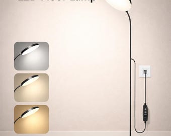 LED Floor Lamp Dimmable Reading Light Adjustable Gooseneck Modern Standing Lamp Bedroom Office