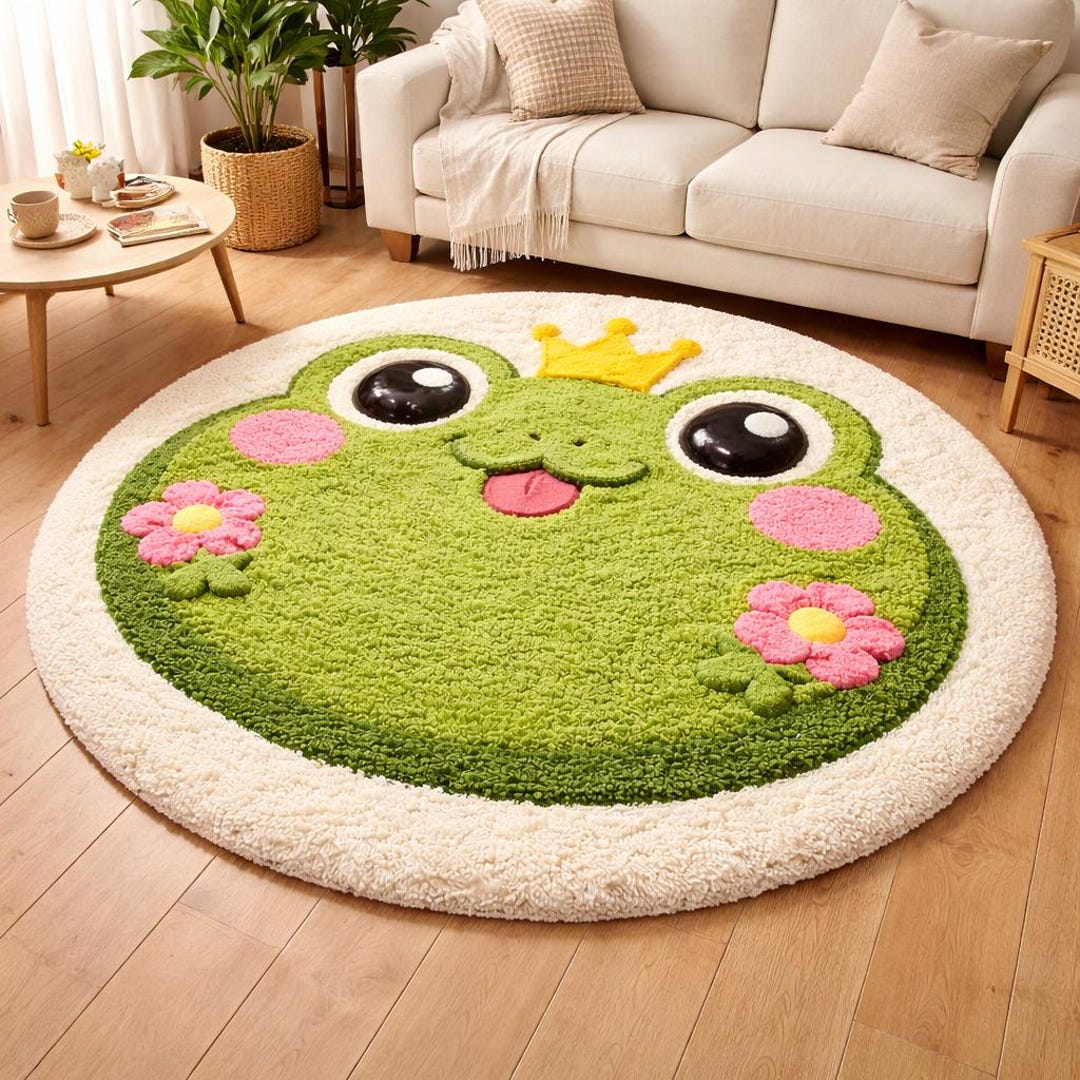 Frog Rugs Hand-tufted Frog Rug – Cartoon Animal Kids Room Decor - Etsy