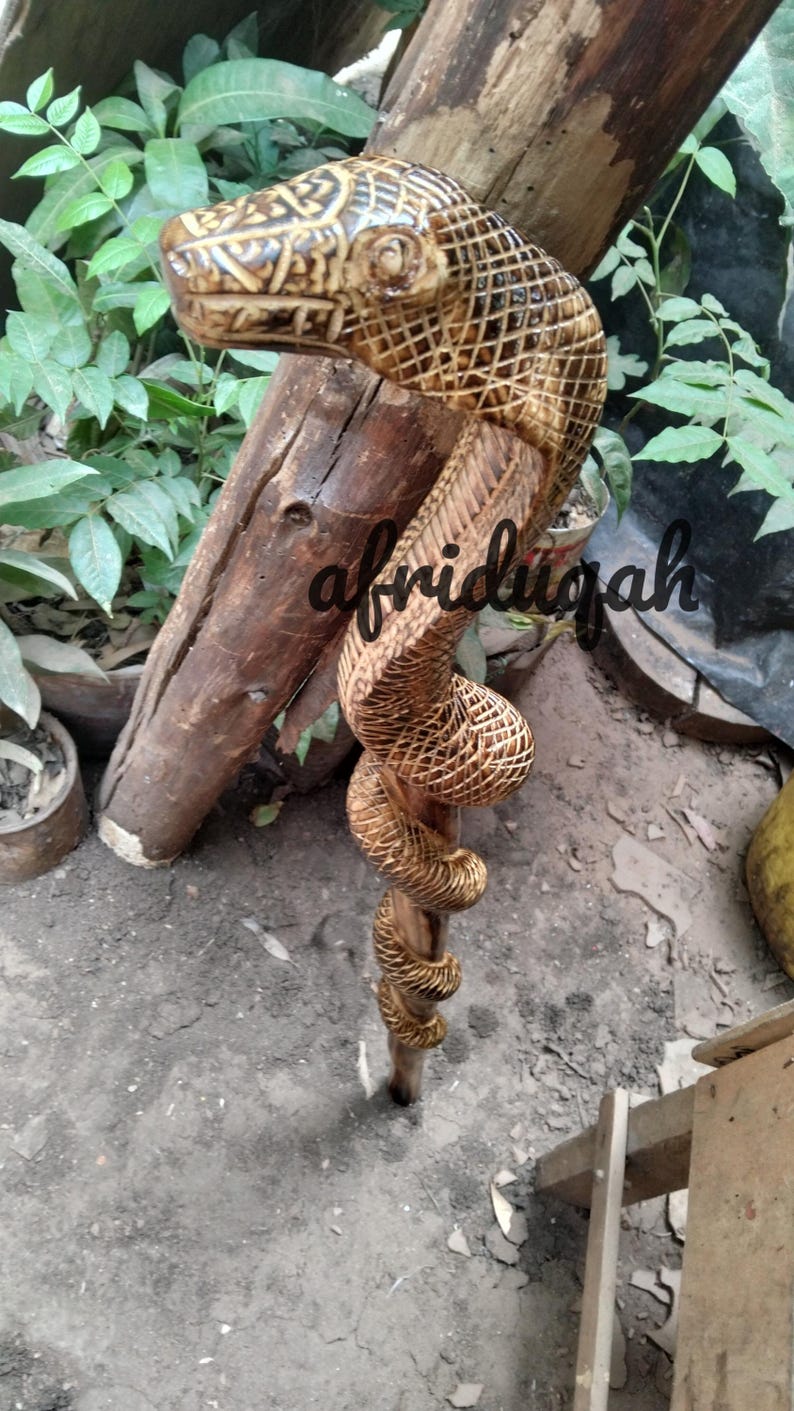 African Wooden Python Original Hiking Walking Stick,unisex Walking ...