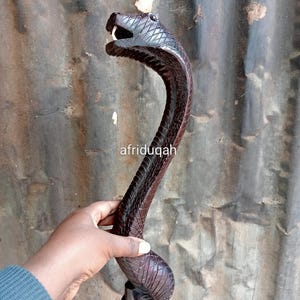 Afrikanische Holz Cobra Original Wander Gehstock, Unisex Gehstock, handgeschnitzte Gehstock, Ebenholz Gehstock
