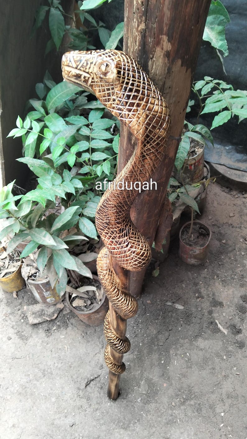 African Wooden Python Original Hiking Walking Stick,unisex Walking ...