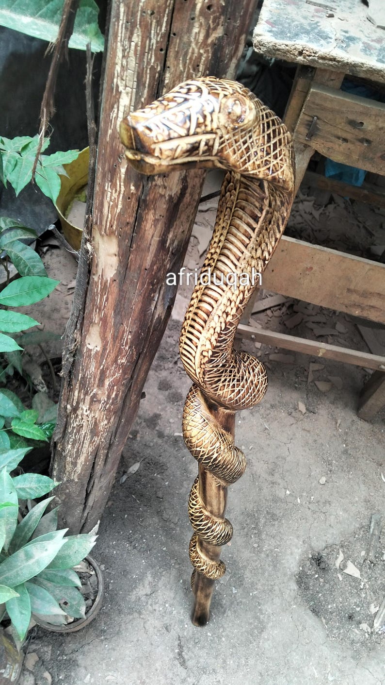 African Wooden Python Original Hiking Walking Stick,unisex Walking ...