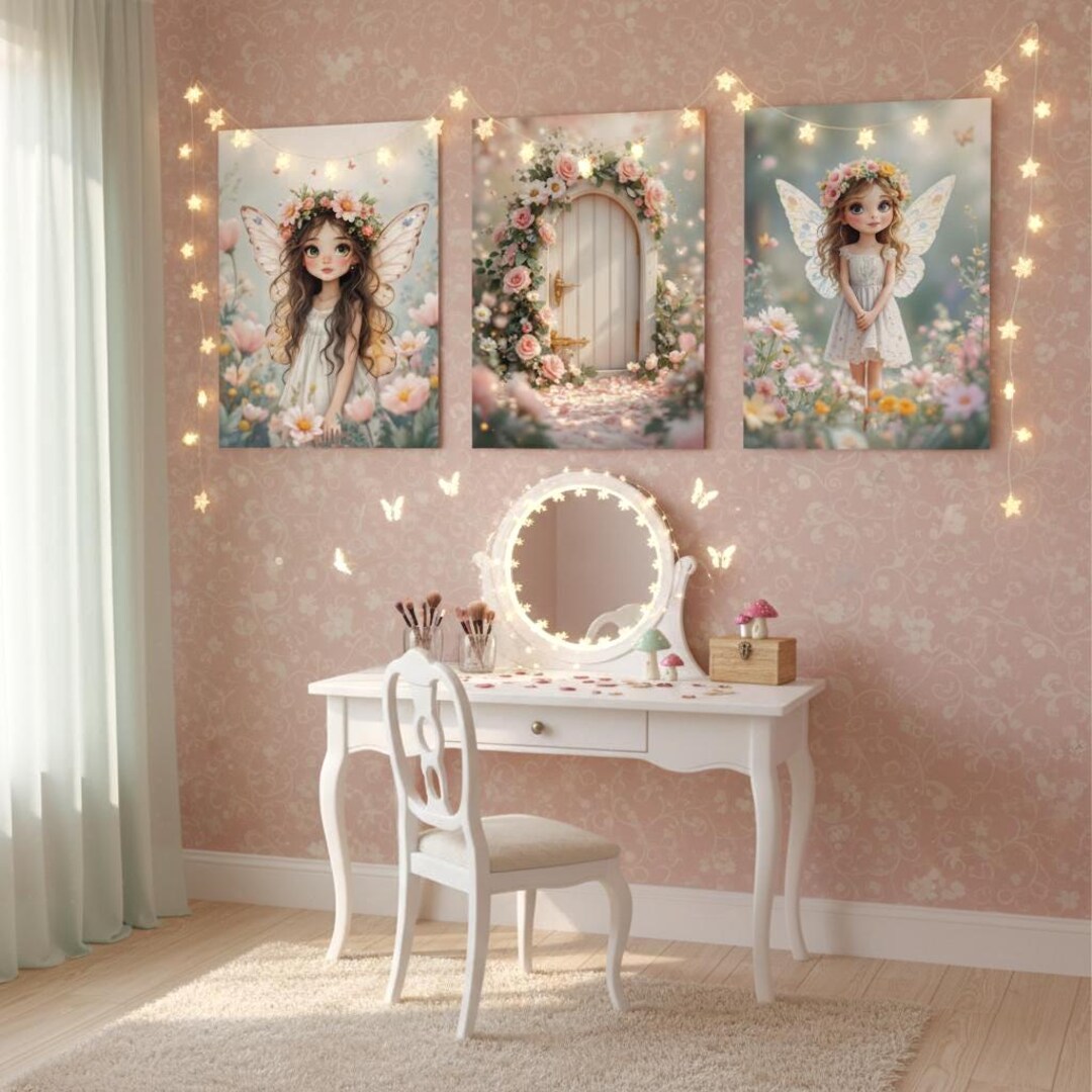 Fairy Tale Art Prints Set of 3 | Whimsical Floral Fairy | Nursery Decor ...