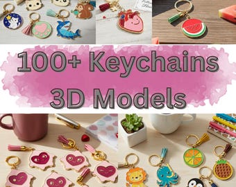 100+ Articulated Keychain STL Bundle, 3D Printing Models (Digital Download)