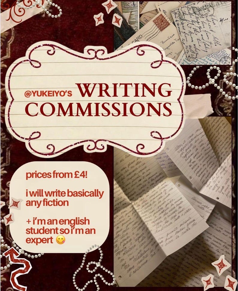 Writing Commissions image 1