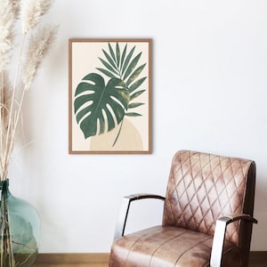 Botanical Gold Leaf Print: Elegant Tropical Wall Art (Digital Download 8x10in JPG File )