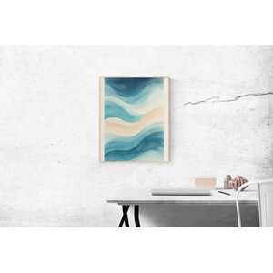 Watercolor Ocean Wave Print: Abstract Coastal Wall Art (Digital Download 8x10 inches)