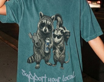 Support Your Local Wildlife Shirt | Funny Raccoon Possum Skunk Graphic Tee
