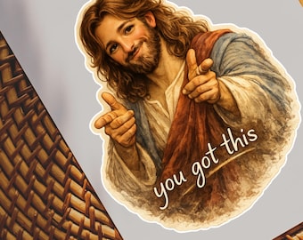 Jesus is Watching Stickers Series You Got This Motivational Funny Christian Sticker Religious Humor