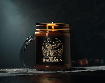 End Homelessness Soy Candle, Social Worker Gift, Amber Jar Decor
