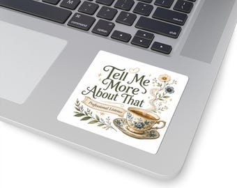 Professional Listener Sticker with Floral Teacup Design - Social Worker Gift for Active Listening