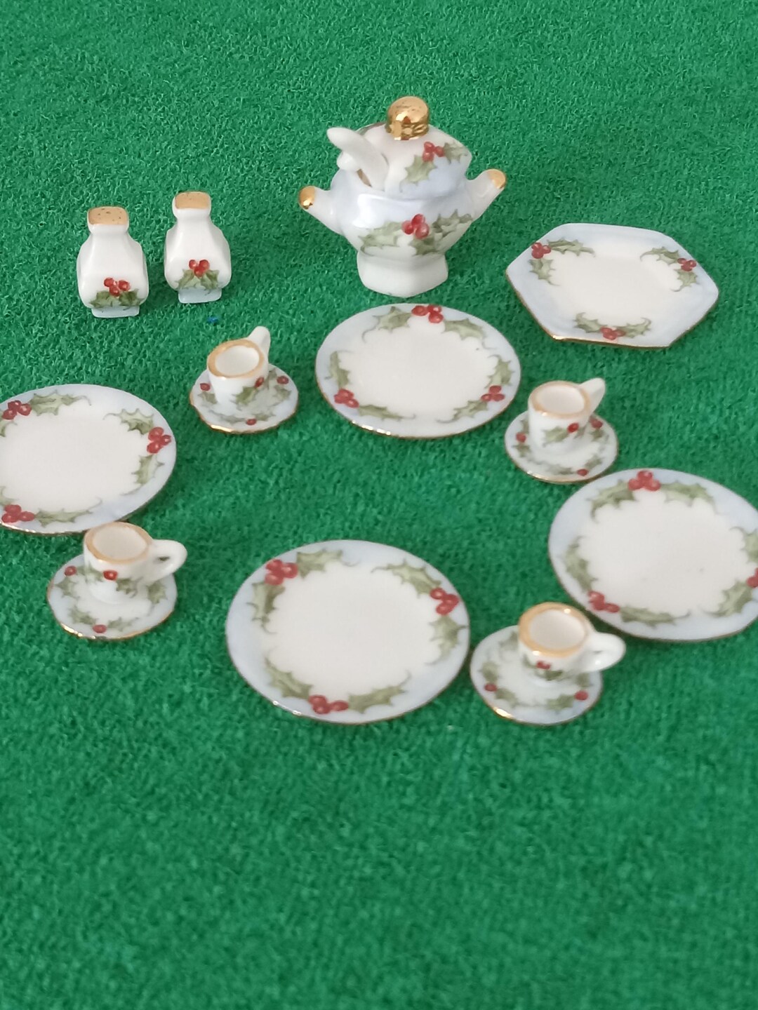 Miniature Porcelain Dinnerware Service for Four - Etsy
