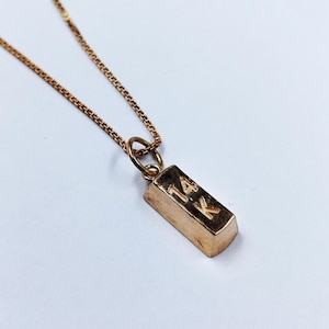 14k Gold Filled Bar Pendant: Sterling Silver Bullion - Unisex
