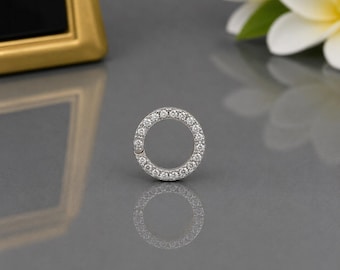 Fermoir mousqueton CZ : petit pendentif en argent sterling avec diamants