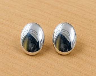 Ovala örhängen i 925 sterlingsilver: Tjocka modernistiska statement-smycken