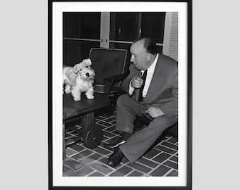 Póster de Alfred Hitchcock, Sarah, Impresiones fotográficas, Sealyham Terrier, Póster de Hitchcock, Arte mural en blanco y negro, Fotografía de calidad museística