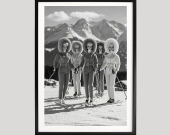 Skiposter, fotografie-afdrukken, esthetische kamerdecoratie, kunst aan de muur, kunst aan de muur, skisportkunst, zwart-witafdrukken, kunst aan de muur, museumkwaliteit