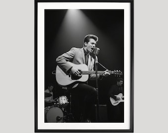 Elvis Presley, Fotografie Drucke, Jailhouse Rock, Elvis Presley Poster, Schwarz-Weiß-Wandkunst, Fotografie Poster in Museumsqualität