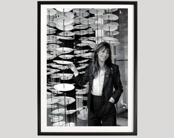 Poster di Françoise Hardy, stampa fotografica in bianco e nero, iconico ritratto in stile francese, arte moderna anni '60, decorazione murale vintage senza tempo