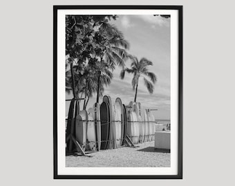 Vintage Surfbrett Strand Poster | Retro Hawaii Wandkunst
