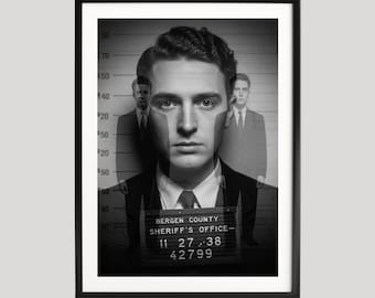 Frank Sinatra Print, Mugshot Photography, Vintage Black & White Poster, Wall Art, Museum Quality Photography, Retro Celebrity Art Print