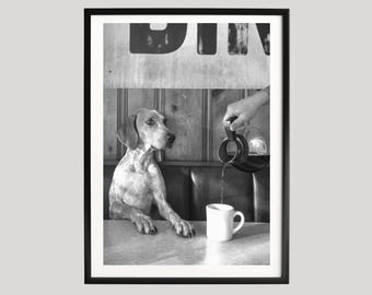 Vintage Hunde Poster | Schwarz Weiss Fotografie (Digitaler Download)