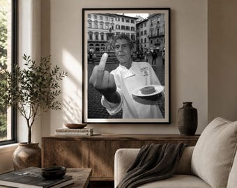 Anthony Bourdain, fotografie-afdrukken, funky muurkunst, keukenafdrukken, zwart-witte muurkunst, fotografieposter museumkwaliteit, keukenafdrukken