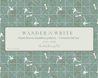 Seamless Patterns PNG | Downloadable Digital Files | Commercial Use | Repeating Designs for Physical Products - Scroll of destiny Version 5
