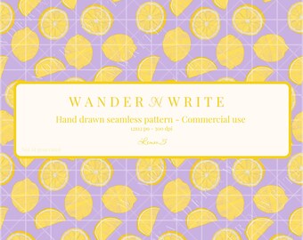 Seamless Patterns PNG | Downloadable Digital Files | Commercial Use  - Lemon 5