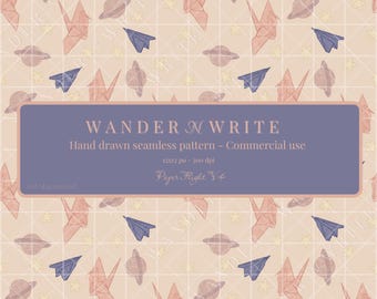 Seamless Patterns PNG | Downloadable Digital Files | Commercial Use | Repeating Designs for Physical Products - Paper Flight 4