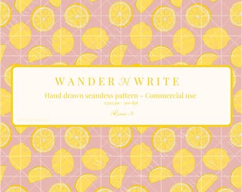 Seamless Patterns PNG | Downloadable Digital Files | Commercial Use  - Lemon 3